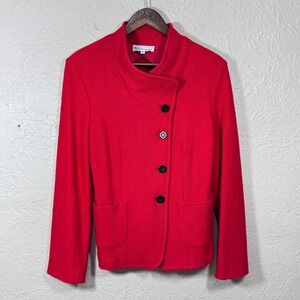 Vtg Boiled Wool Jacket 8 Old Money Luxury Capsule Artsy 90s USA Elliott Lauren